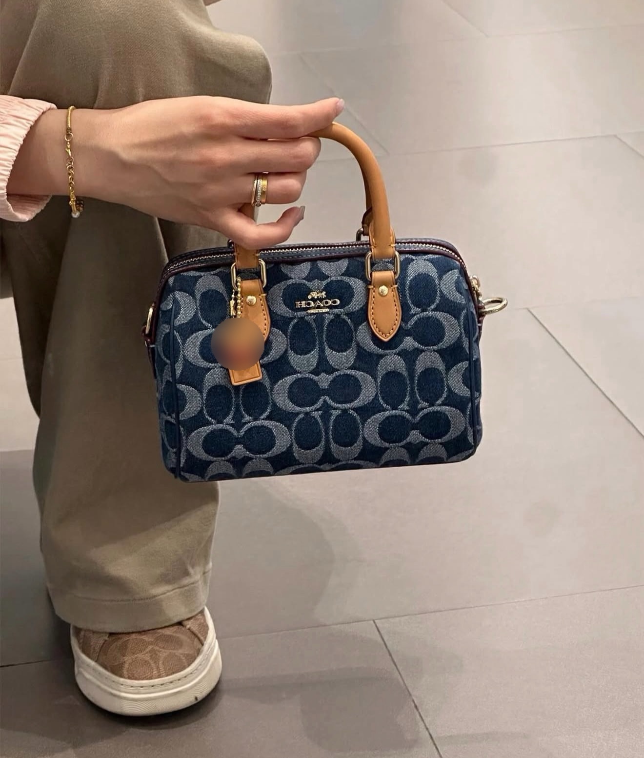 Coach Mini Rowan Crossbody CY742 – túi denim phối da